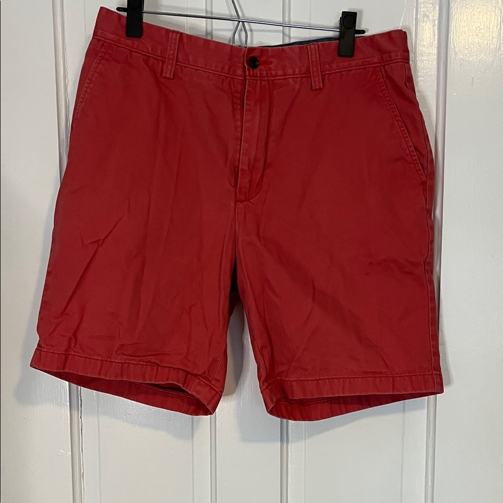 Nautica Red Flat-Front Cotton Shorts